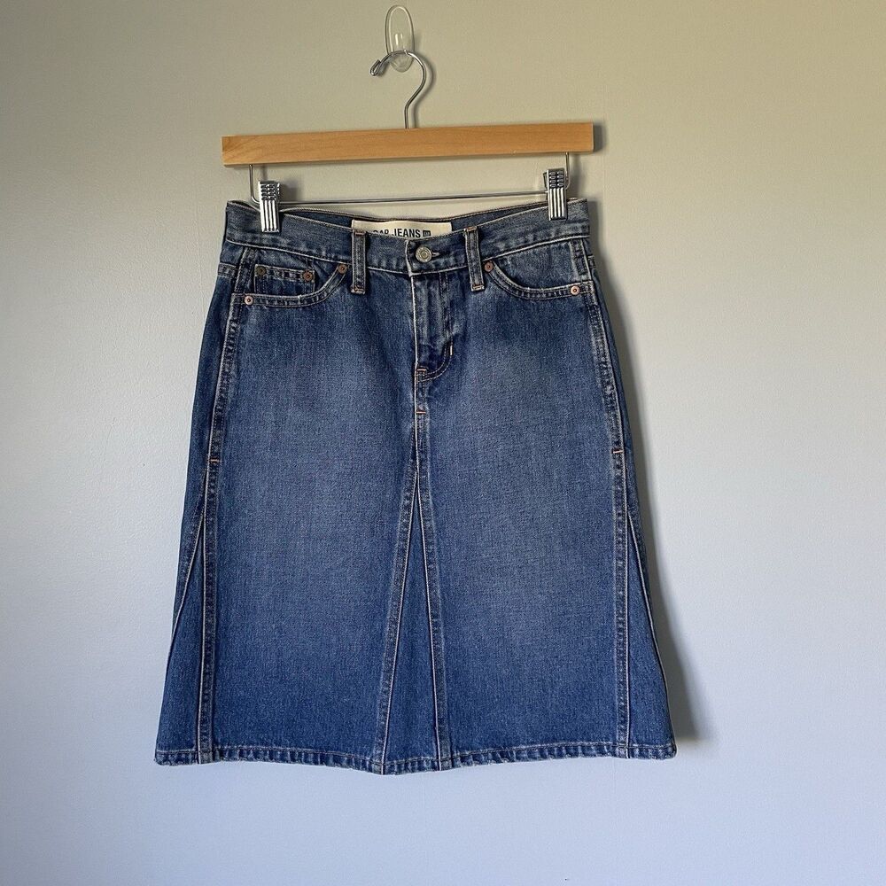 Gap Jeans Vintage Denim Skirt Knee Length 100% Cotton Blue Women's Size 1